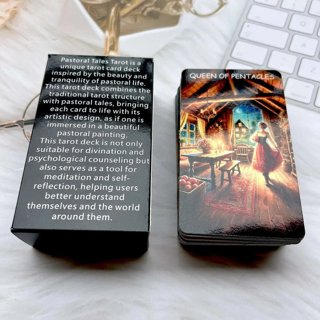 🔥78PCS Tarot Cards | 70*120mm Double-Sided Scratch-Proof Film Tarot Deck with English Guide & Rune Board Game
