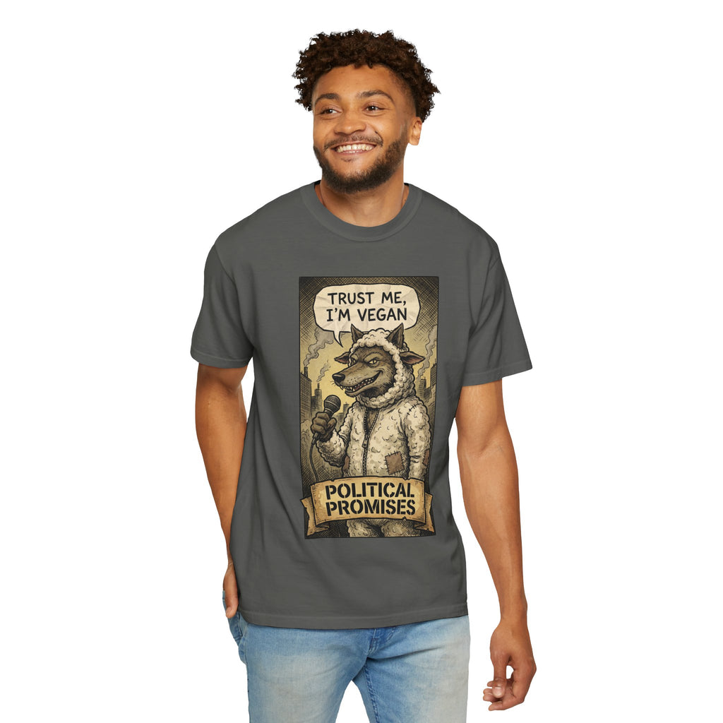 Political Promises Shirt, Wolf in Sheep's Clothing T-Shirt, Sarcastic Social Commentary Tee, Vintage Grunge Satire Apparel, Free Thinker Gift