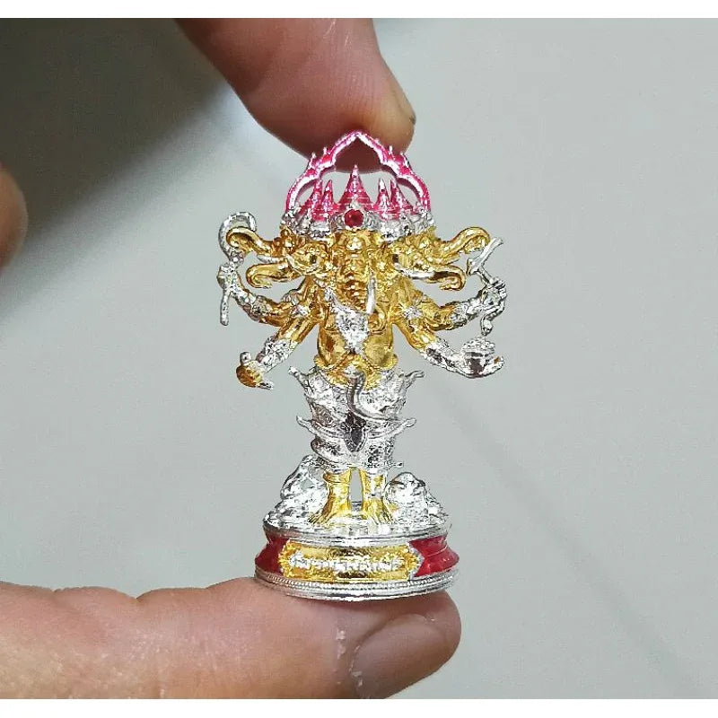🪙 Ganesha “Five‑Headed Supreme Victory” – Pancha‑Mukha 4‑Arm Success & Obstacle‑Clearing Amulet by Phra Ajarn Liang, Wat Chom Kets, Ayutthaya Two Kings 2K