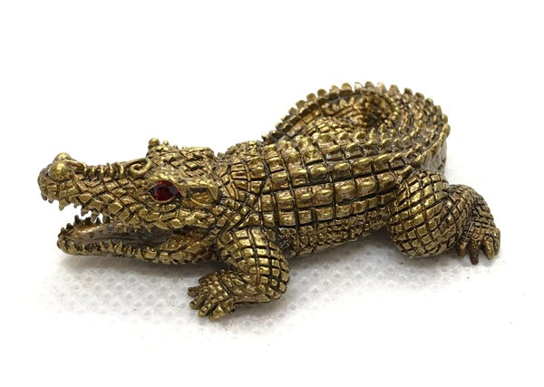 Ultimate Wealth Magnet Amulet - Jurakeu Riak Sap Amulet Money Calling Crocodile by Luang Pho Ngern for Success & Prosperity ทองระฆังซาติน ตาแดง