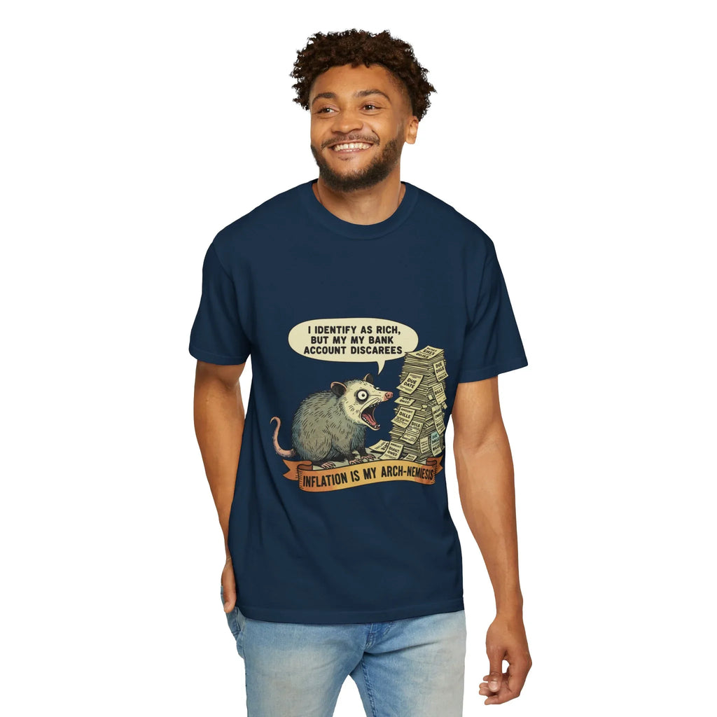 Funny Opossum Shirt Inflation Is My Arch Nemesis Tee Relatable Financial Meme Gift Sarcastic Possum Tshirt Screaming Trash Animal Top