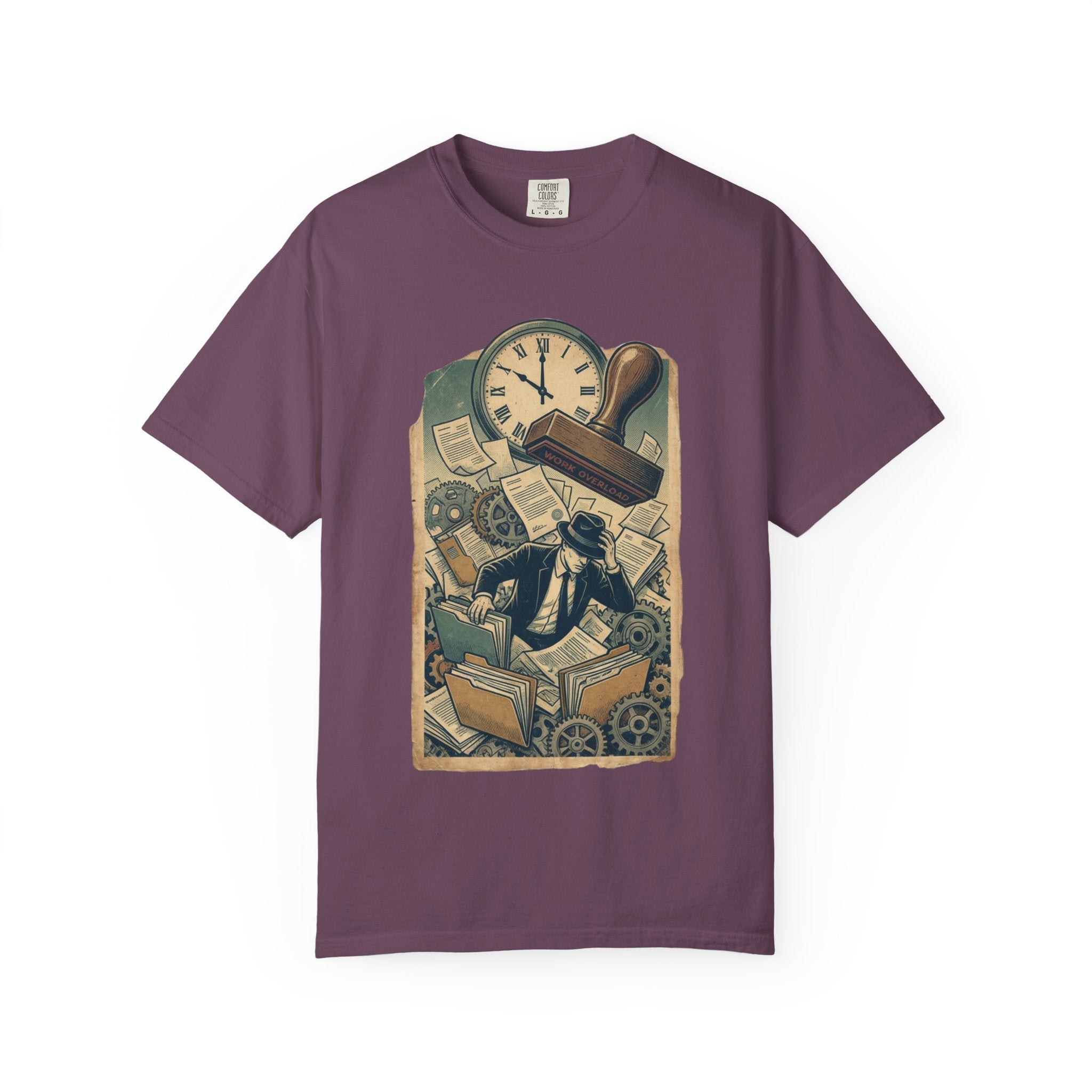 Vintage Dystopian Shirt, All Seeing Eye Surreal Art Tee, Corporate Overload Graphic, Dark Academia Aesthetic, Gift for Philosophy Lovers, Oversized Unisex Sarcastic T-Shirt Berry