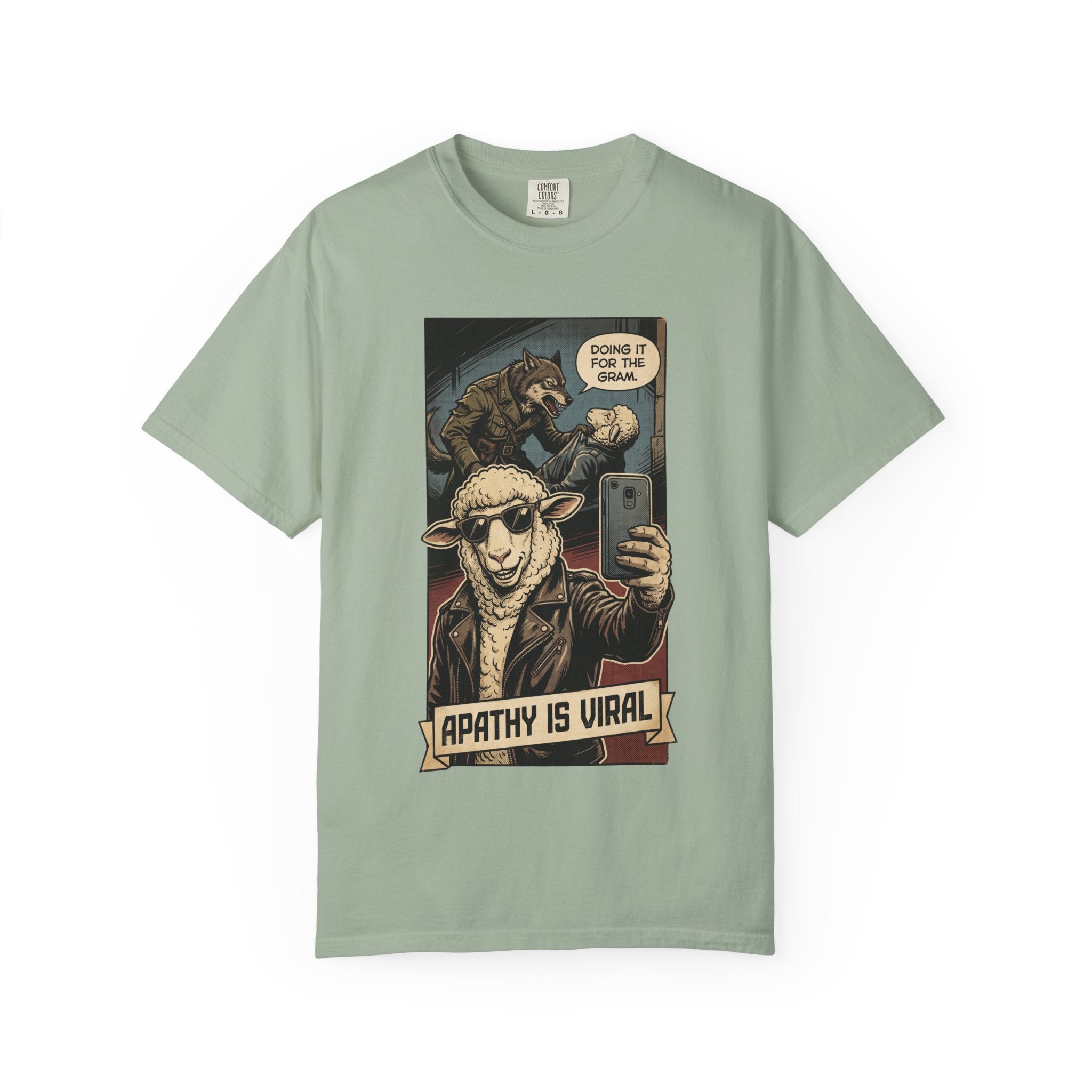 Apathy Is Viral Shirt Vintage Comic Graphic Tee Retro Satirical Humor Shirt Social Media Sarcasm Gift Streetwear Art Bay