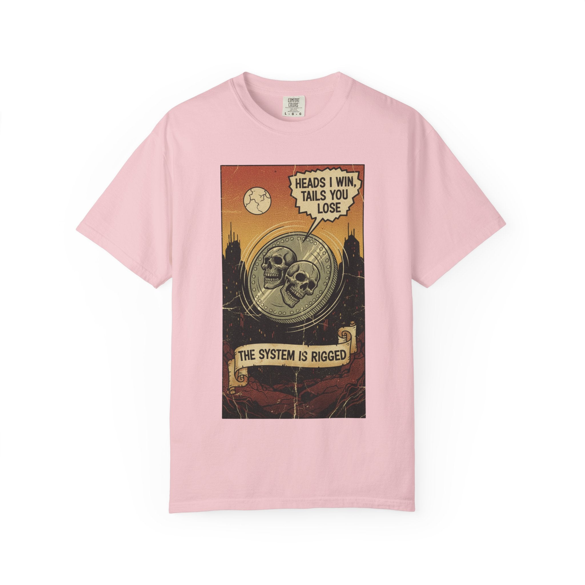 Vintage Satirical T-Shirt | Political Theater & System is Rigged Retro Tee | Sarcastic Dark Humor Shirt | Unisex Premium Cotton Graphic Tee Blossom