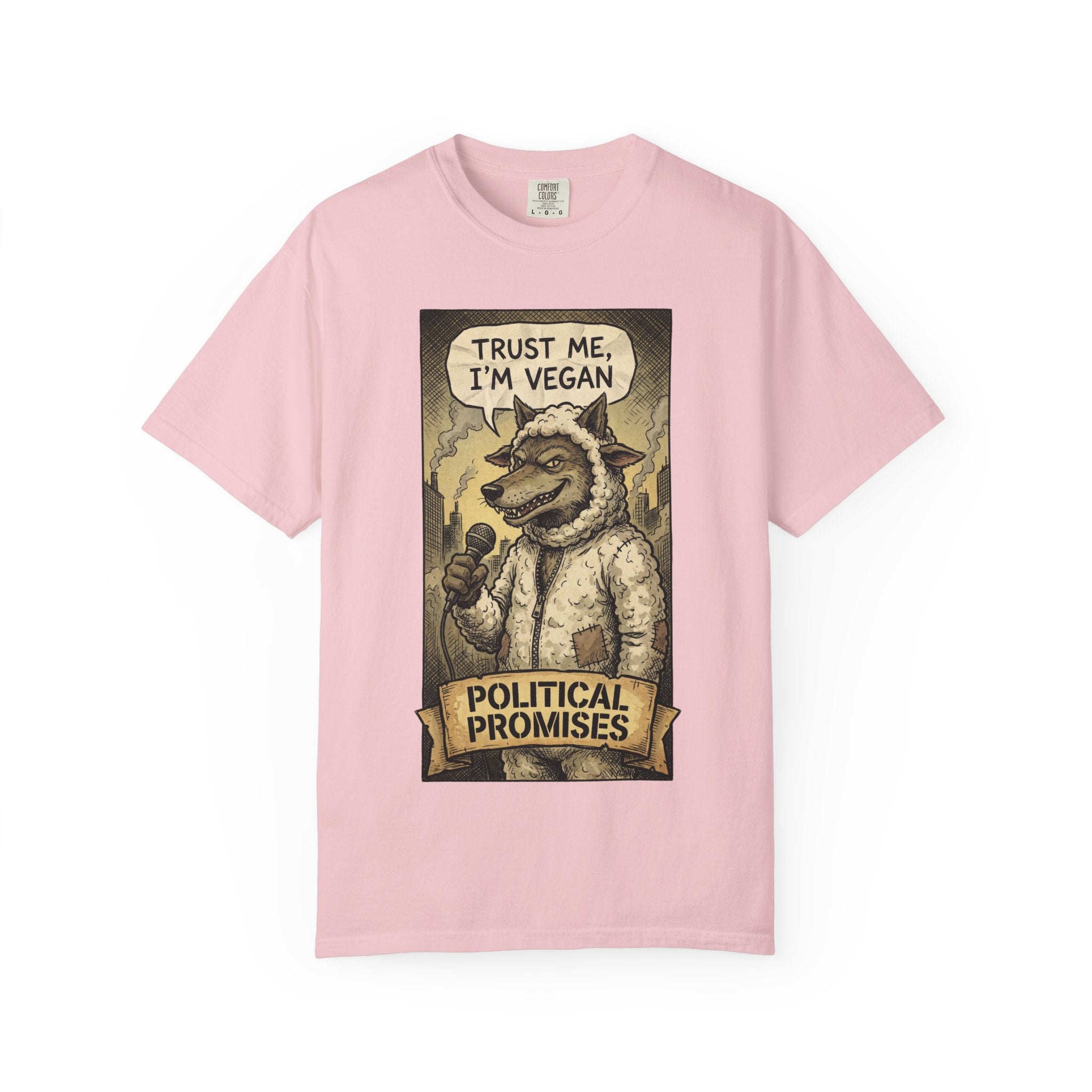 Political Promises Shirt, Wolf in Sheep's Clothing T-Shirt, Sarcastic Social Commentary Tee, Vintage Grunge Satire Apparel, Free Thinker Gift Blossom