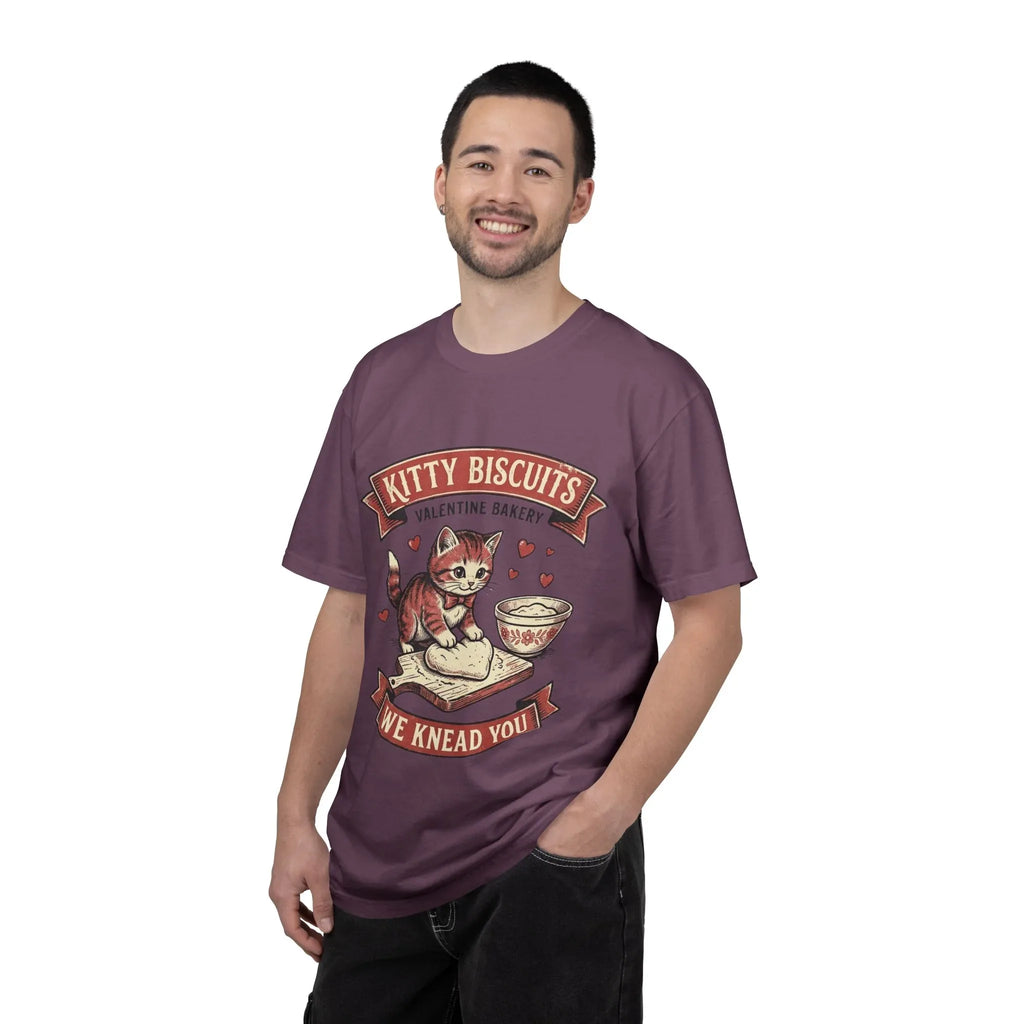 Kitty Biscuits T-Shirt | Valentine Bakery Cat We Knead You Graphic Tee