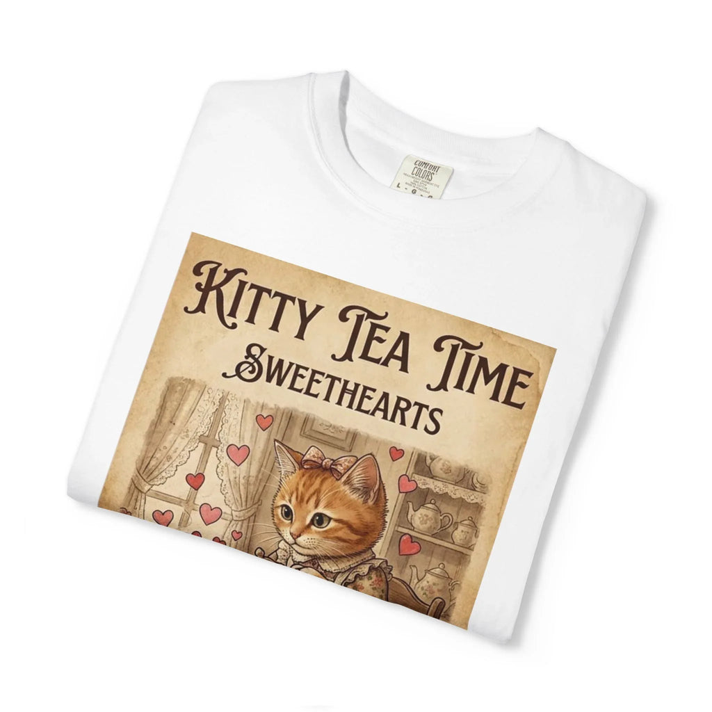 Kitty Tea Time T-Shirt | Vintage Cat Youre My Cup of Tea Graphic Tee | Retro Cozy Cat Lover Gift Shirt