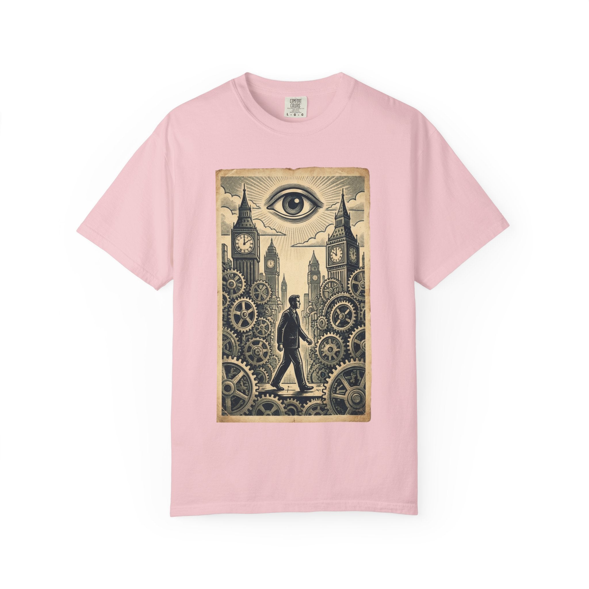 The Corporate Cog T-Shirt - Clockwork System Satire Tee - Funny Office Humor Shirt - Vintage Retro Propaganda Graphic - Sarcastic Work Gift Blossom