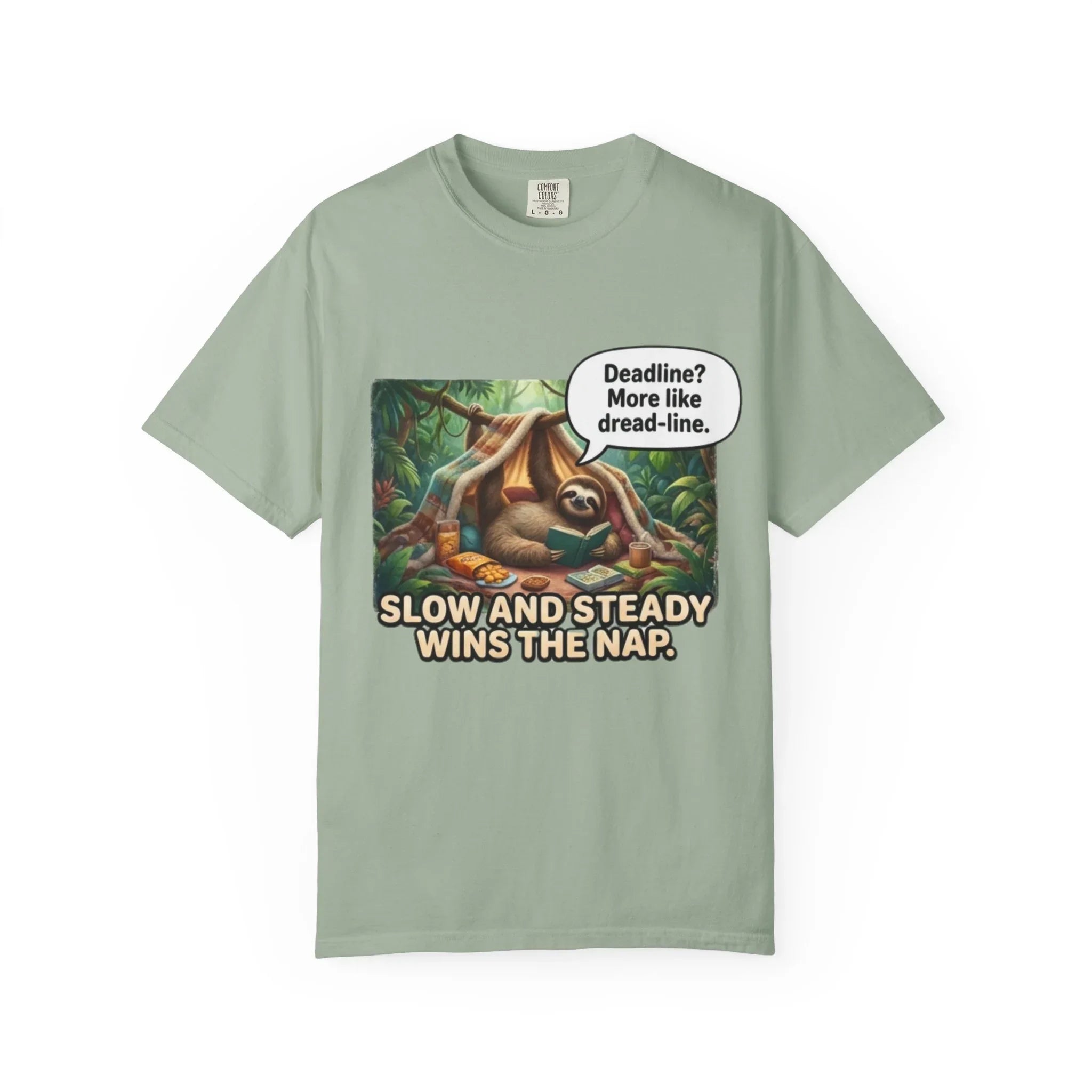 Slow and Steady Wins the Nap Sloth T-Shirt | Cute Lazy Sloth Illustration | Self Care Humor Gift | Vintage Cozy Productivity Tee Bay