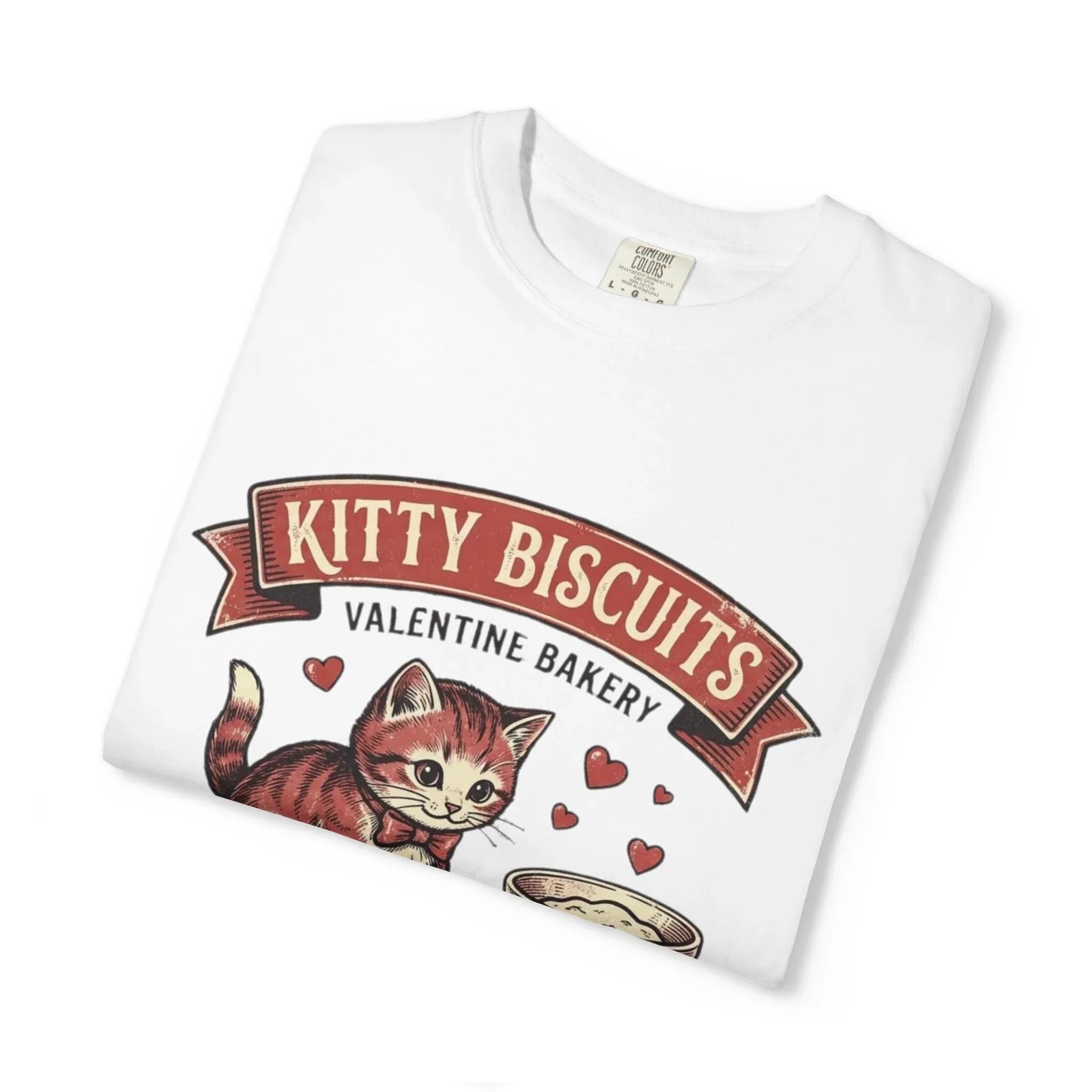 Kitty Biscuits T-Shirt | Valentine Bakery Cat We Knead You Graphic Tee