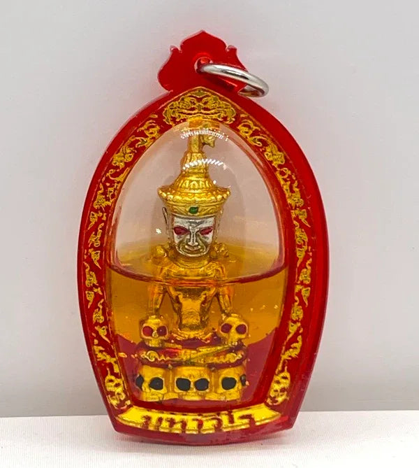 Powerful Phaya Ngang Amulet by Phra Ajarn Amnat - 2567 Edition in White Maha Chanuan Alloy with Maha Senah Oil Coating