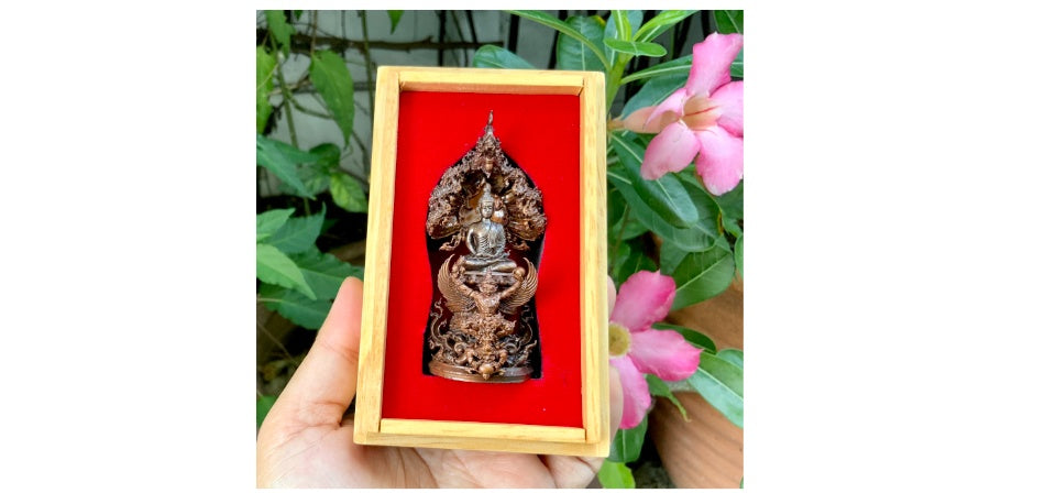 🐍 Phra Nak Prok "Phuttha Nuphap" Statue: 3-Inch Car Altar Size – Wild Copper (Maha Chanuan) – Ultimate Protection & Saturday Buddha