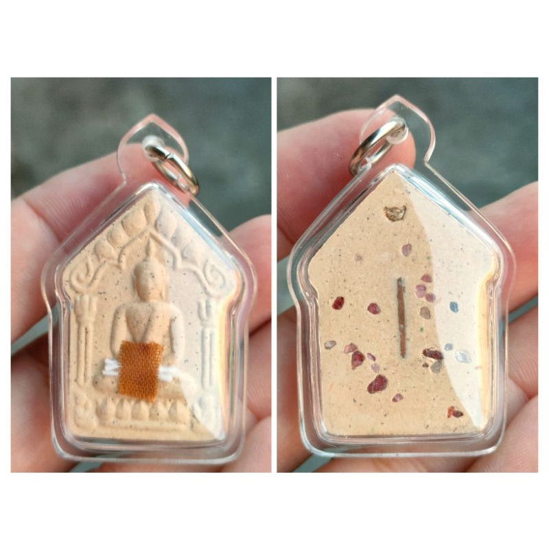 🕉️ Phra Khun Paen "Fulfill Wishes" Amulet: White Holy Powder & Gems with Copper Takrut – Blessed by Luang Ta Sun, Wat Pa Issara Tham (2020 Edition) Attach the front robe