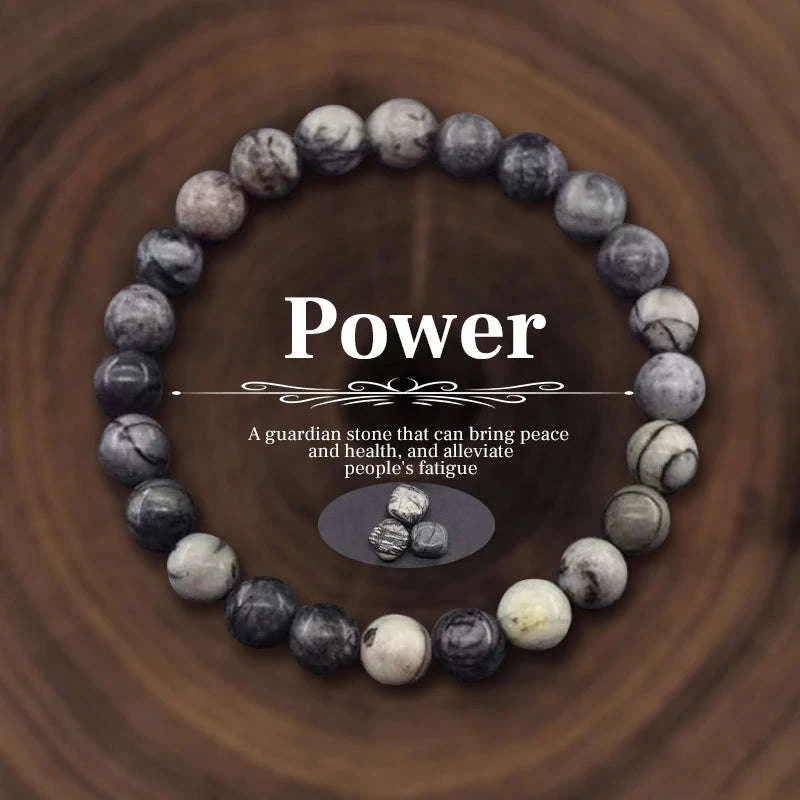 ✨ 8mm Natural Stone Beaded Bracelet – Amethyst, Crystal Quartz, Agate & Tiger Eye Elastic Bangles – Good Luck Jewelry BR24Y0630-20