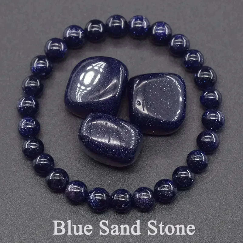 ✨ 8mm Natural Stone Beaded Bracelet – Amethyst, Crystal Quartz, Agate & Tiger Eye Elastic Bangles – Good Luck Jewelry BR24Y0630-25