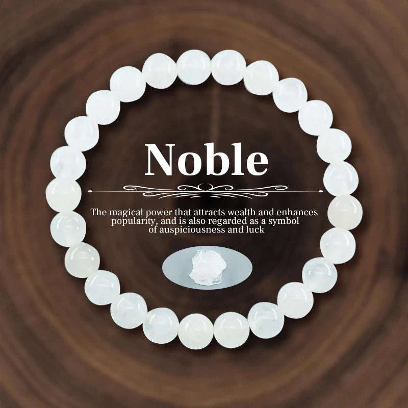 ✨ 8mm Natural Stone Beaded Bracelet – Amethyst, Crystal Quartz, Agate & Tiger Eye Elastic Bangles – Good Luck Jewelry BR24Y0630-16