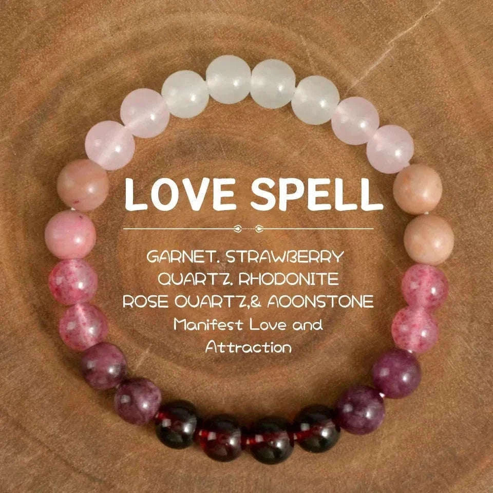 ✨ 8mm Natural Stone Beaded Bracelet for Women – Lucky Attraction of Love & Wealth – Colorful Good Luck Jewelry, Perfect Birthday Gift