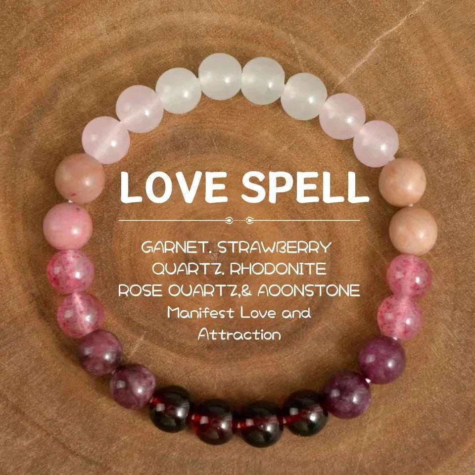 ✨ 8mm Natural Stone Beaded Bracelet for Women – Lucky Attraction of Love & Wealth – Colorful Good Luck Jewelry, Perfect Birthday Gift