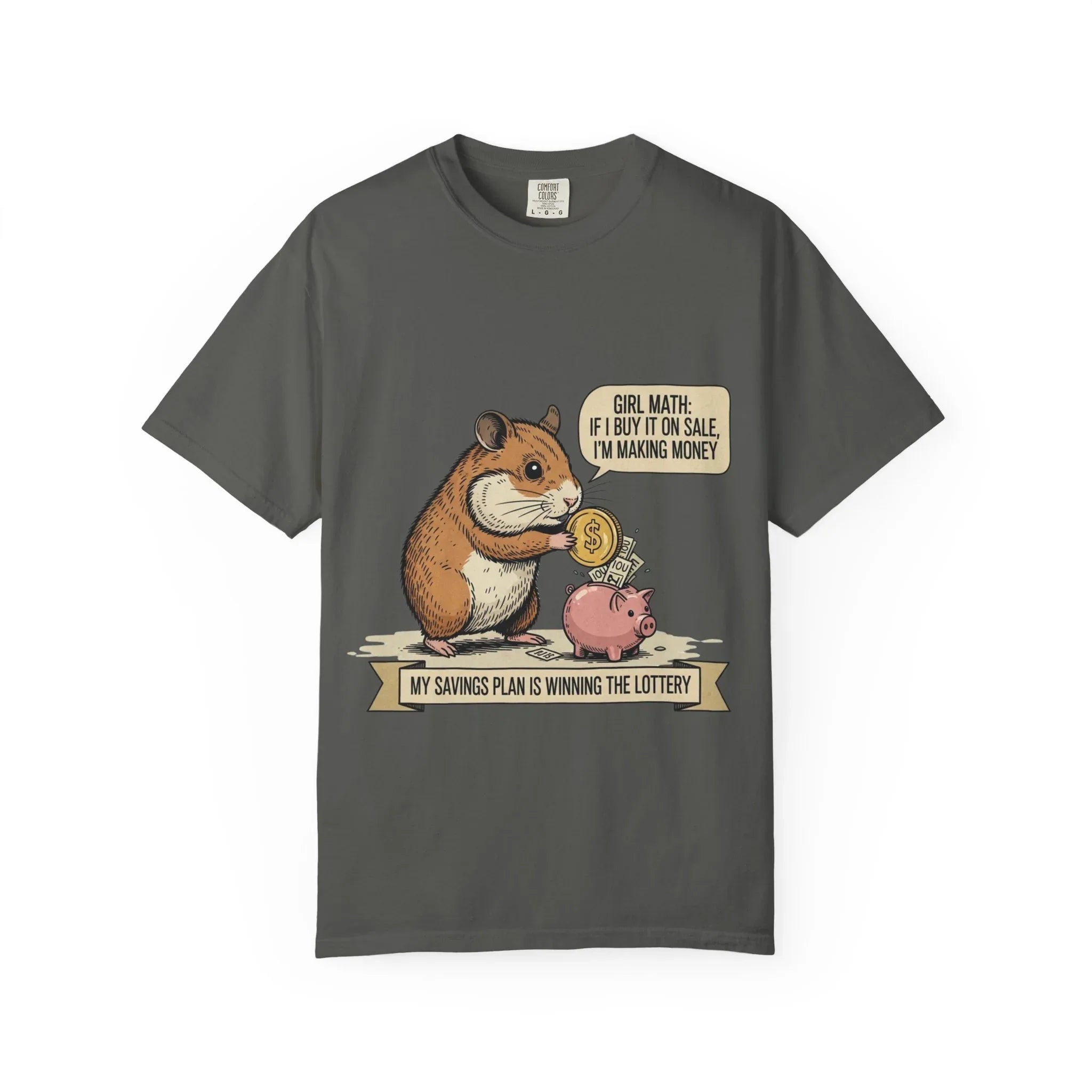Funny Girl Math Shirt Hamster Saving Plan Tee Student Loan Otter Shirt Financially Stable Sloth Broke Life Gift Sarcastic Adulting Humor Pepper
