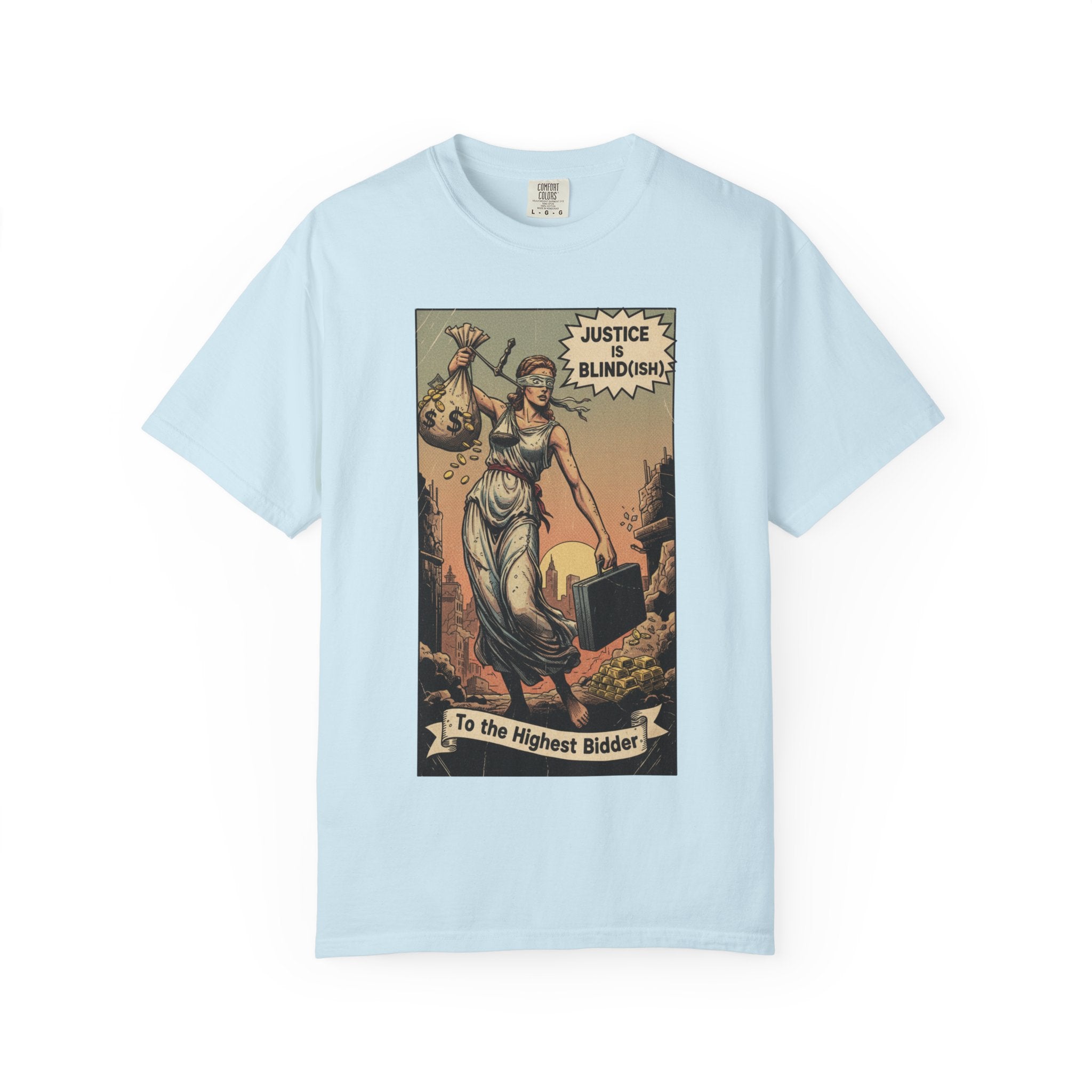 Vintage Satirical T-Shirt | Political Theater & System is Rigged Retro Tee | Sarcastic Dark Humor Shirt | Unisex Premium Cotton Graphic Tee Chambray