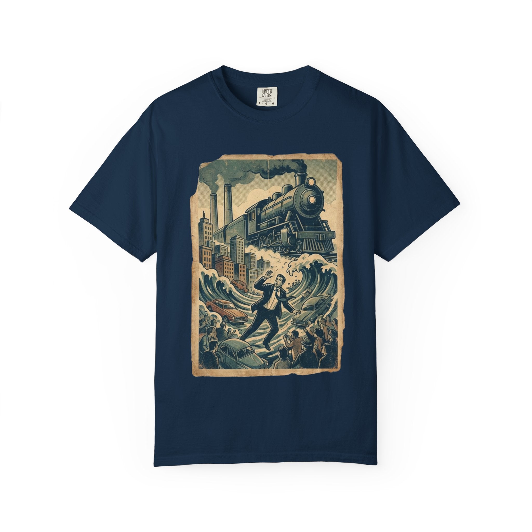 Vintage Dystopian Work Overload Shirt, Retro All-Seeing Eye Tee, Corporate Burnout Graphic, Dark Academia Aesthetic, Gift for Office Workers, Philosophy Satire Unisex T-Shirt True Navy