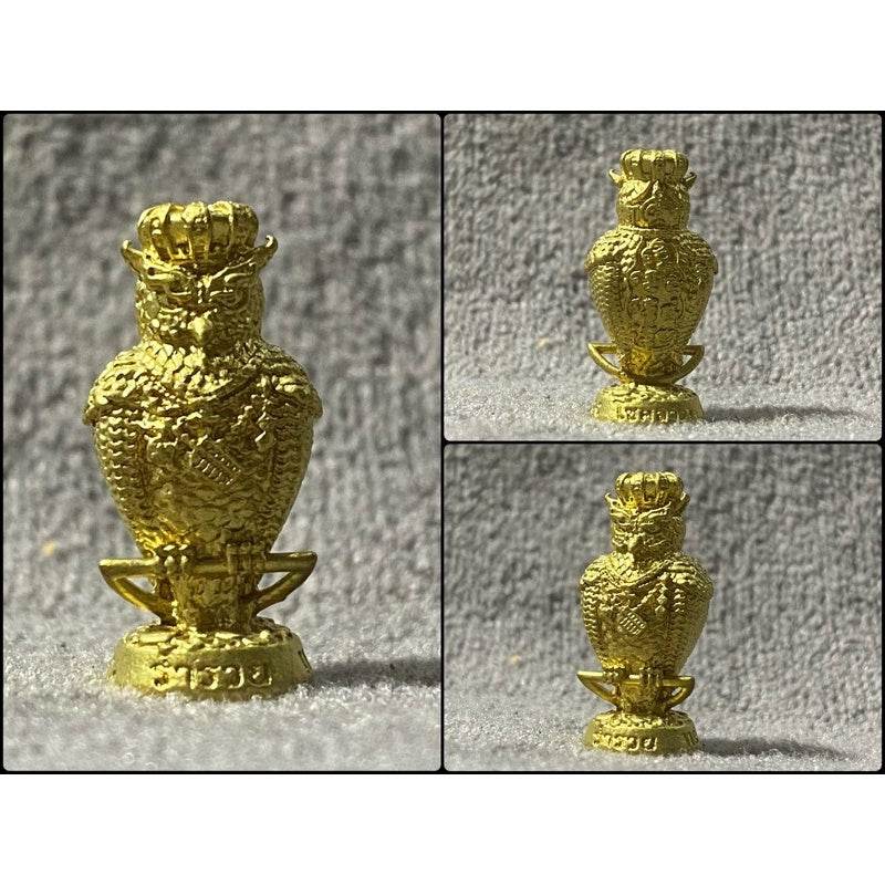 Hoot of Wealth Owl Amulet – Huged Bird Symbol for Prosperity &amp; Fortune | Consecrated by Luangpu Maen Phuriyanano, Khao Chan Temple, Phetchabun 招财猫头鹰符 – 象征财富与好运的神鸟护身符 | 由玛恩长老于碧差汶府考禅寺加持 - Thai Blessing Co