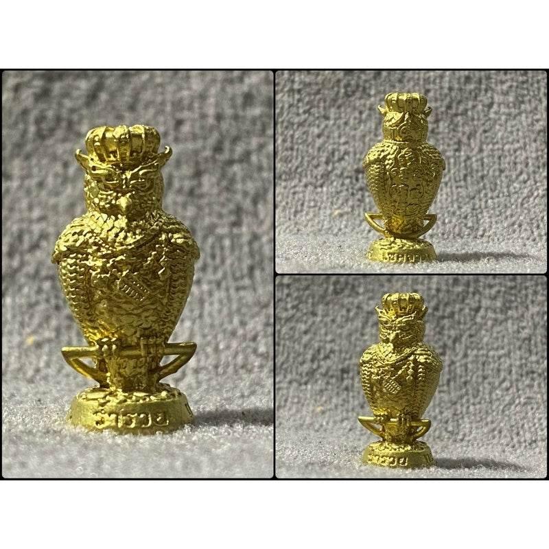 Hoot of Wealth Owl Amulet for Prosperity & Fortune | Consecrated by Luangpu Maen Phuriyanano, Khao Chan Temple, Phetchabun Gold fuse