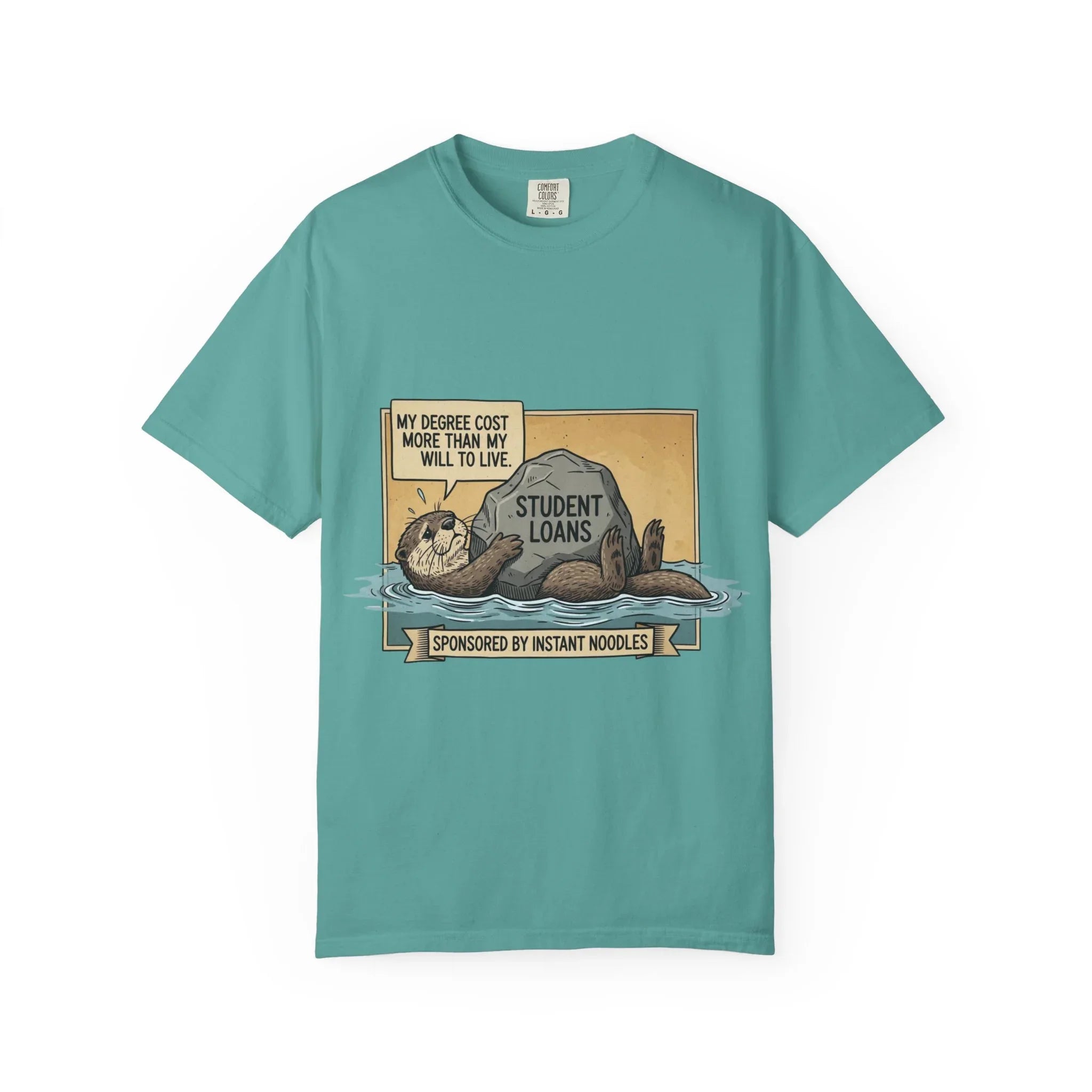 Funny Girl Math Shirt Hamster Saving Plan Tee Student Loan Otter Shirt Financially Stable Sloth Broke Life Gift Sarcastic Adulting Humor Seafoam