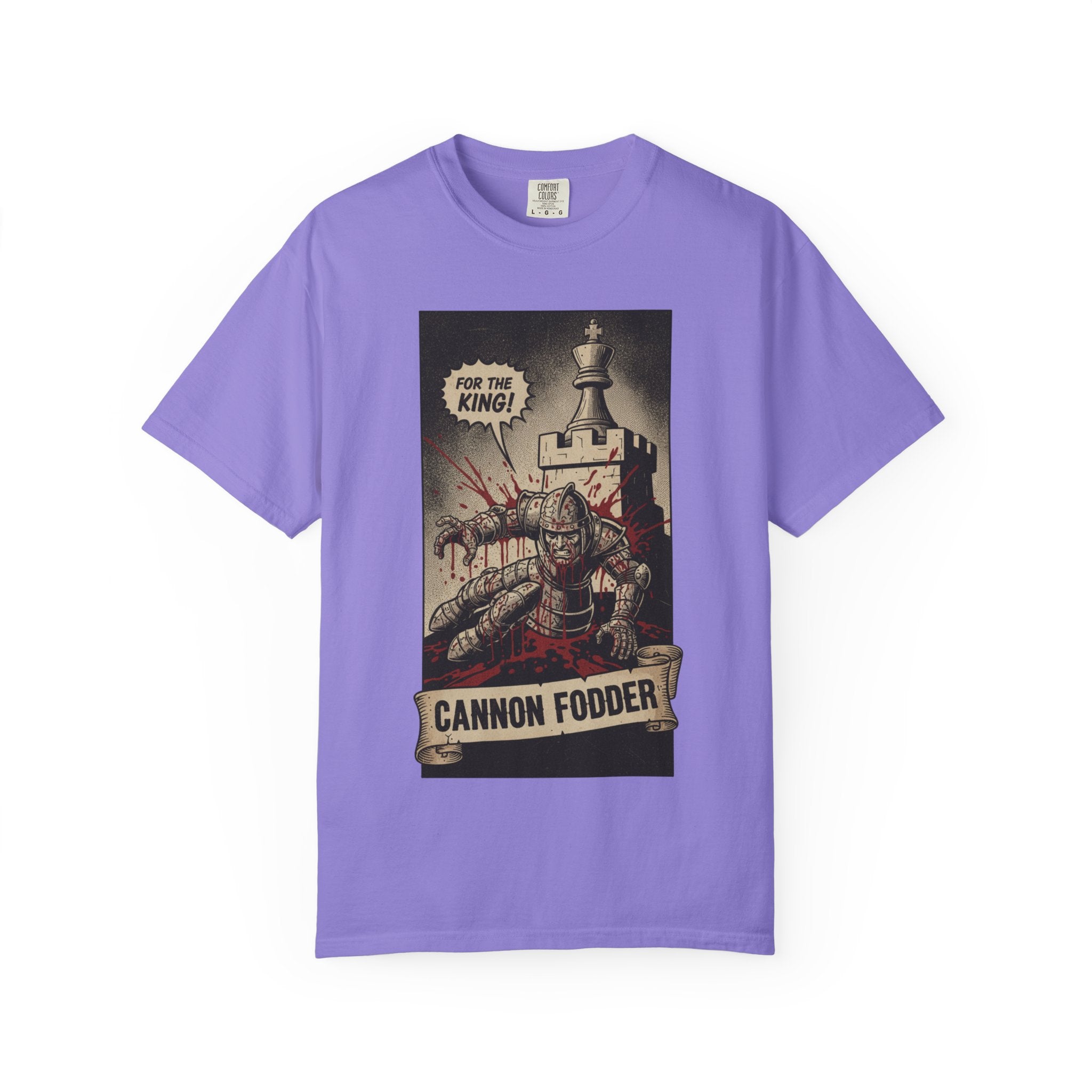 The System Is Rigged T-Shirt - Vintage Satirical Skull Graphic - Dark Humor Knight Chess Tee - Retro Propaganda Streetwear Violet