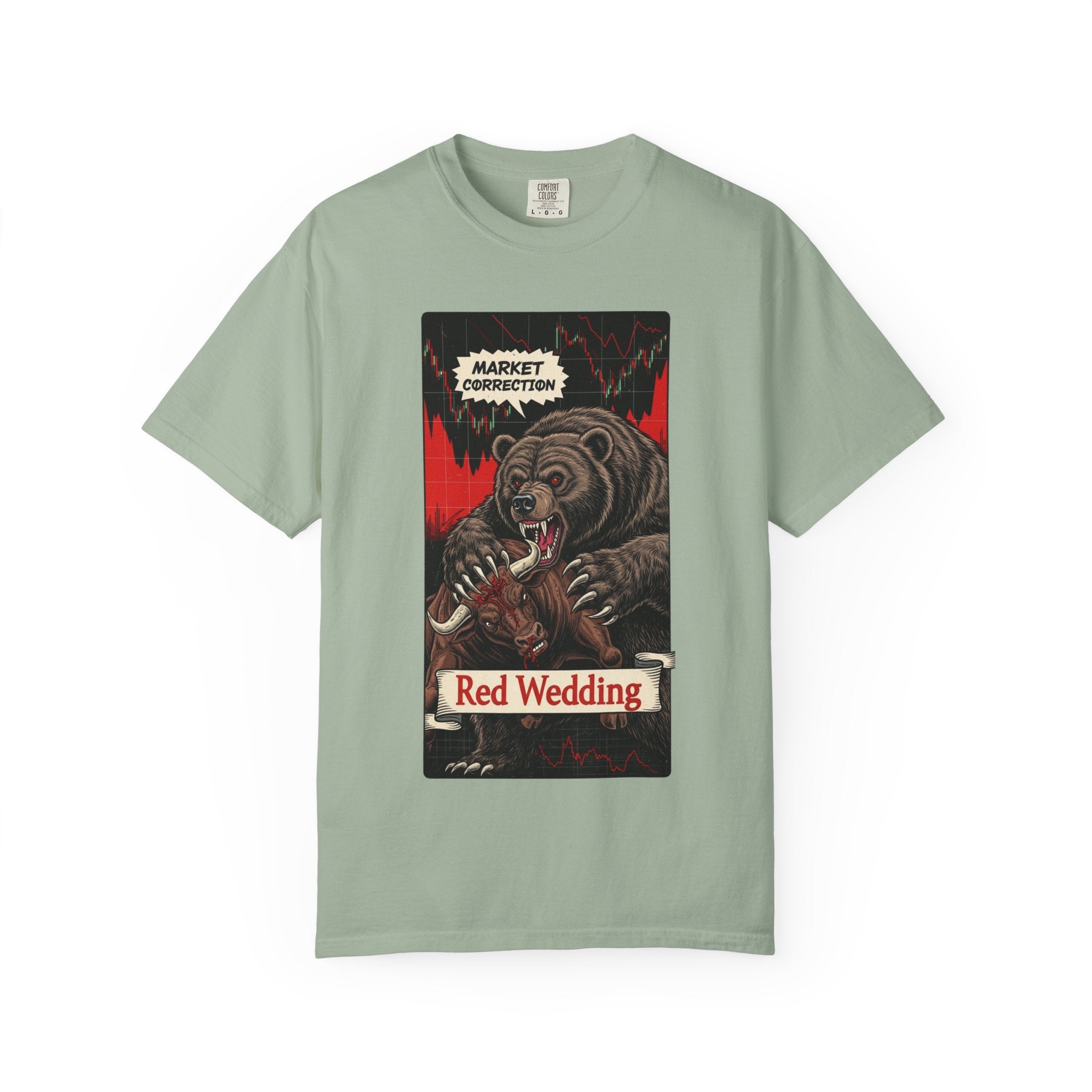 Red Wedding Bear Market Shirt Market Correction Satire Tee Bull vs Bear Wall Street Trader Gift Crypto Investor Shirt Bay