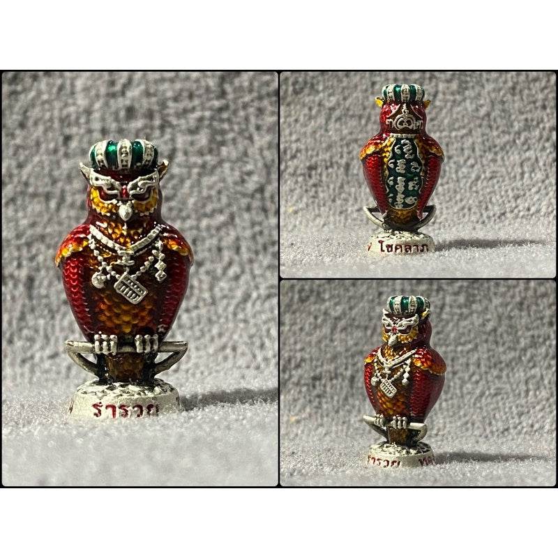 Hoot of Wealth Owl Amulet – Huged Bird Symbol for Prosperity &amp; Fortune | Consecrated by Luangpu Maen Phuriyanano, Khao Chan Temple, Phetchabun 招财猫头鹰符 – 象征财富与好运的神鸟护身符 | 由玛恩长老于碧差汶府考禅寺加持 - Thai Blessing Co