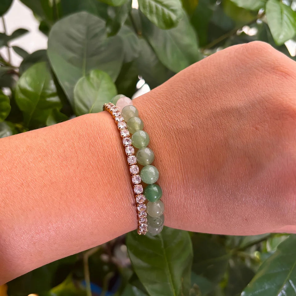 ✨ Natural Stone Green Aventurine Beaded Bracelet – Unisex Positive Energy Jewelry Symbolizing Prosperity, Wealth, and Abundance