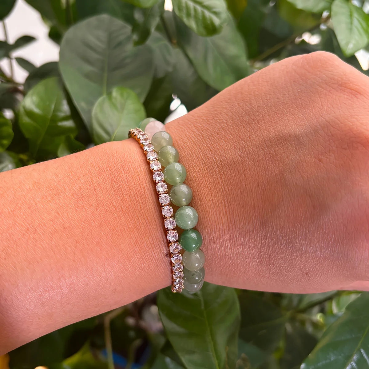 ✨ Natural Stone Green Aventurine Beaded Bracelet – Unisex Positive Energy Jewelry Symbolizing Prosperity, Wealth, and Abundance