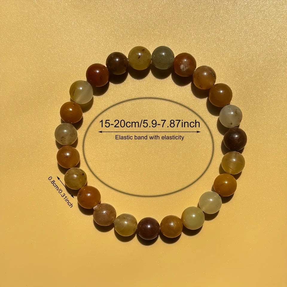 ✨ Natural Stone Yellow Aventurine Handmade Bracelet – Unisex Jewelry for Prosperity, Optimism & Happiness Enhancement