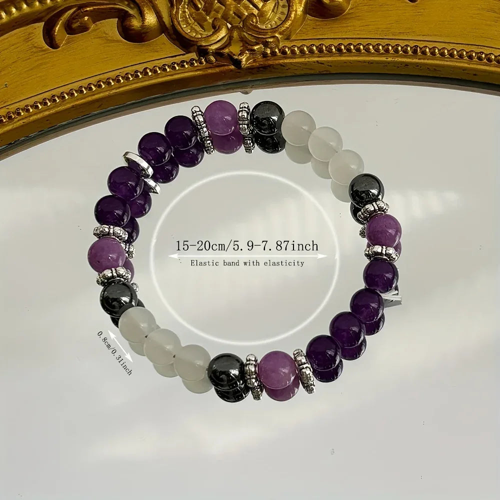 💜 The "Deep Sleep" Synergy Bracelet: Amethyst & Hematite for Rest & Resilience (Homeopathic Aid)