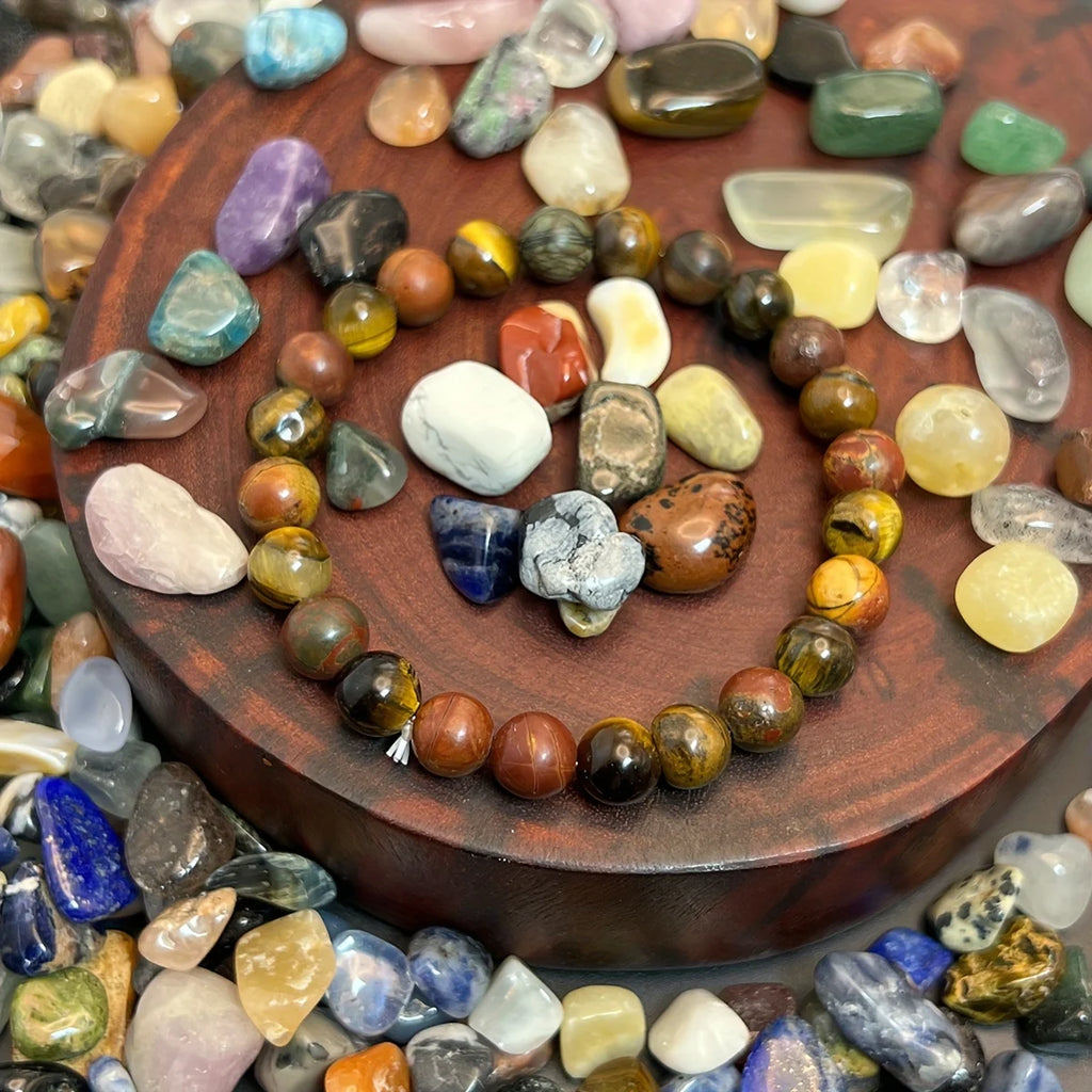 🛡️ Men's "Warrior's Balance" Protection Bracelet: Natural Tiger Eye & Matte Picasso Jasper – Courage, Creativity & Grounding Energy Jewelry