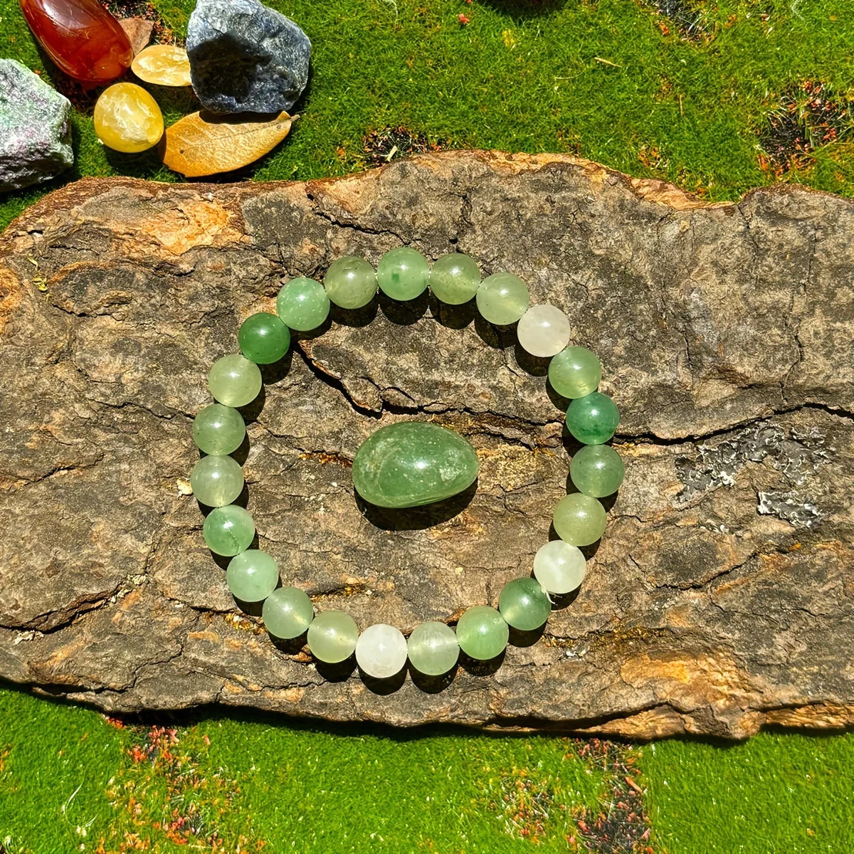 ✨ Natural Stone Green Aventurine Beaded Bracelet – Unisex Positive Energy Jewelry Symbolizing Prosperity, Wealth, and Abundance