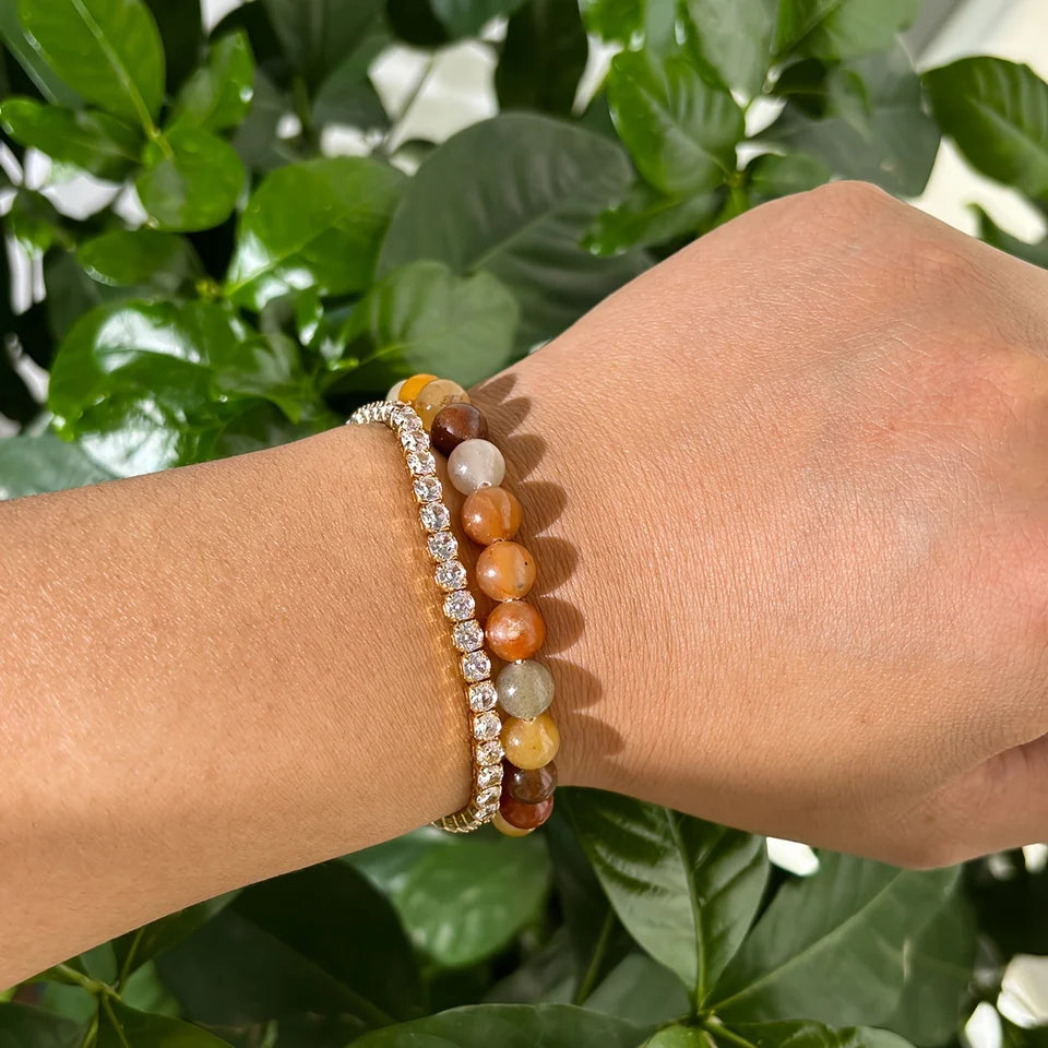 ✨ Natural Stone Yellow Aventurine Handmade Bracelet – Unisex Jewelry for Prosperity, Optimism & Happiness Enhancement