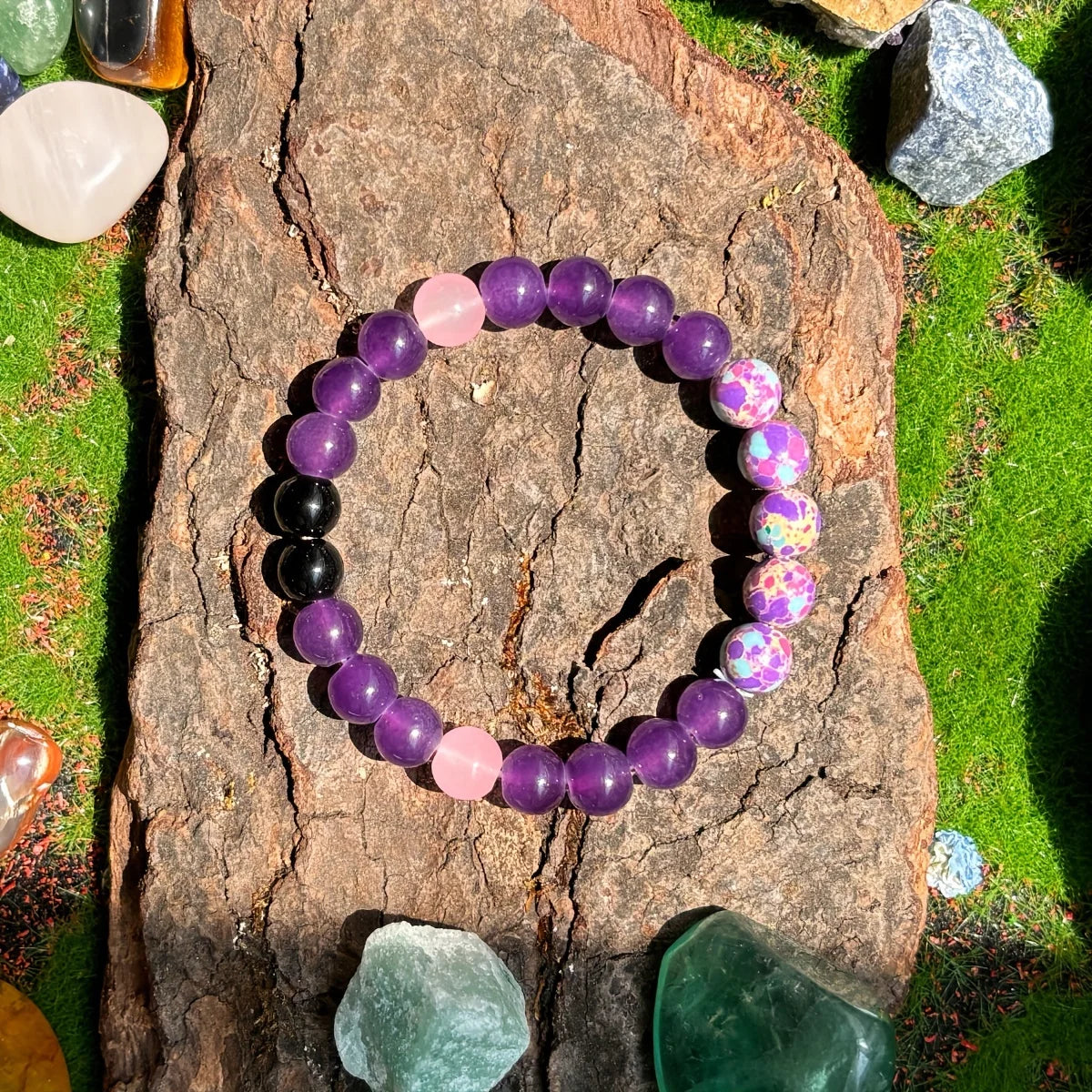 ✨ Serenity Jasper Stone Beaded Bracelet – Natural Healing Jewelry for Men & Women – Insomnia Relief & Protective Energy