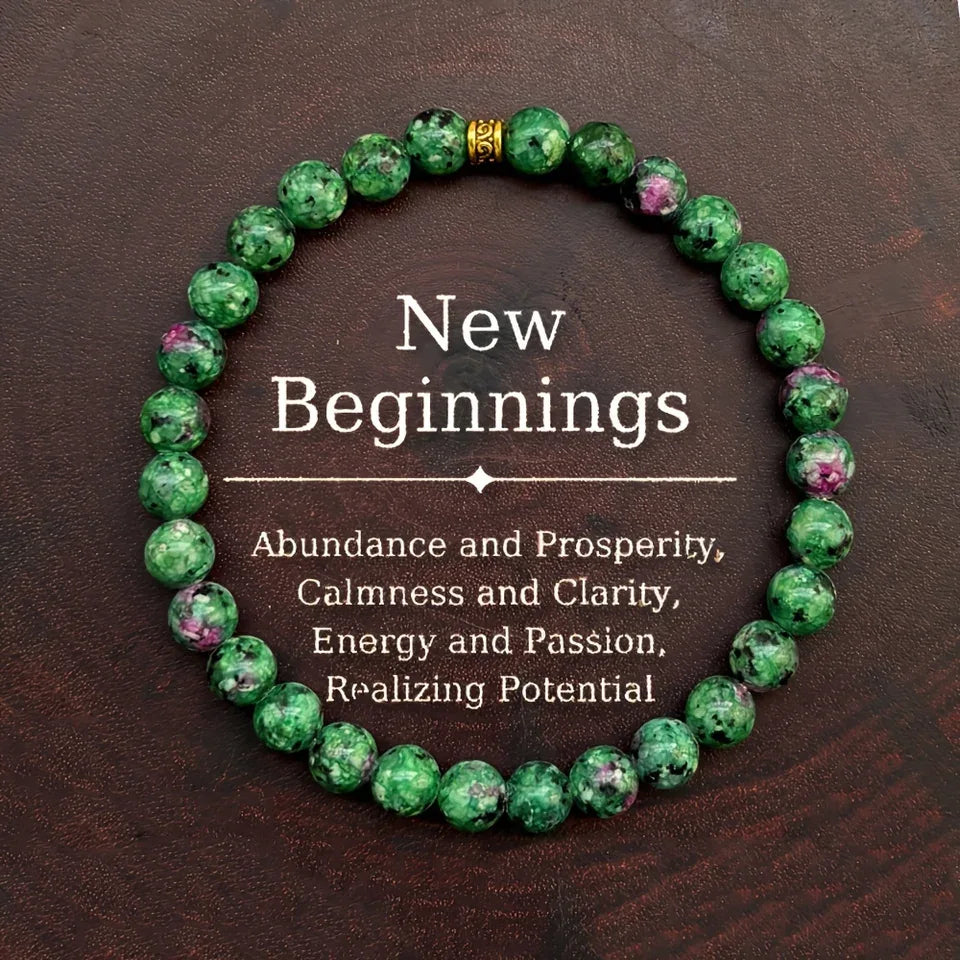✨ Abundance & Prosperity Bracelet Amulet – Strength & Courage Root Chakra Stone Beaded Jewelry – Gift for Women 18cm