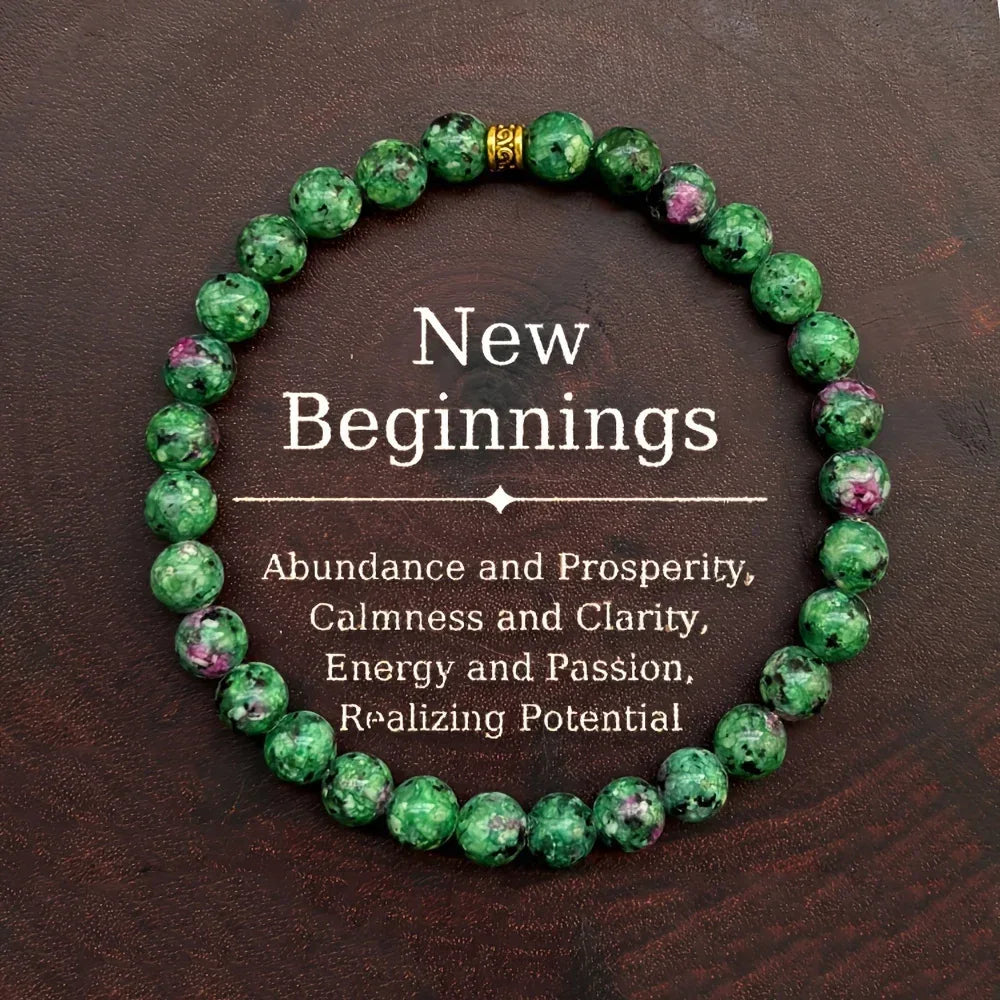✨ Abundance & Prosperity Bracelet Amulet – Strength & Courage Root Chakra Stone Beaded Jewelry – Gift for Women