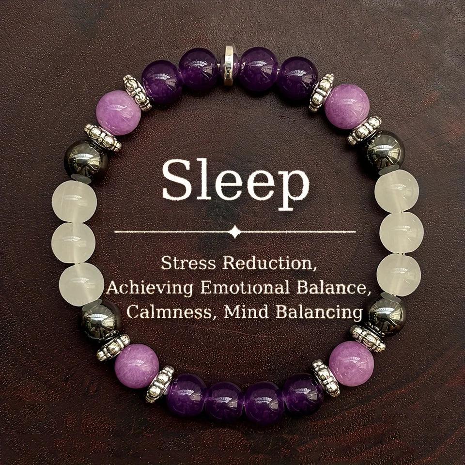 💜 The "Deep Sleep" Synergy Bracelet: Amethyst & Hematite for Rest & Resilience (Homeopathic Aid)