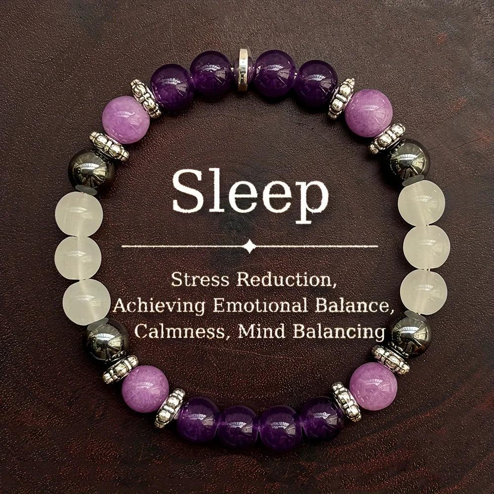 💜 The "Deep Sleep" Synergy Bracelet: Amethyst & Hematite for Rest & Resilience (Homeopathic Aid)
