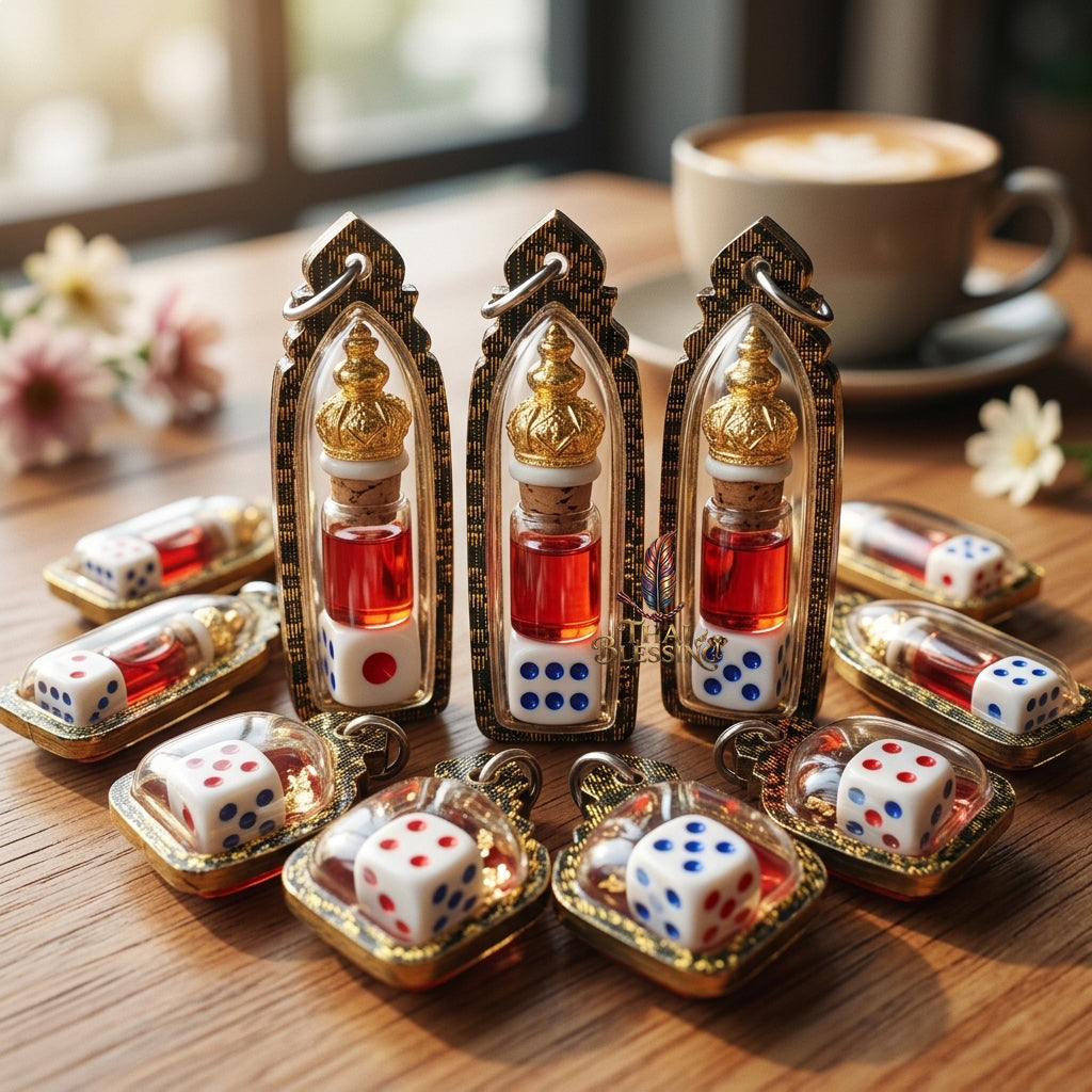 🎲 The Gambler’s Vanguard: Takrut Kan Panan & Lucky Dice Set – Luang Pu Kam Peng – The Ultimate Alchemical Engine for High-Stakes Victory and Infinite Wealth!