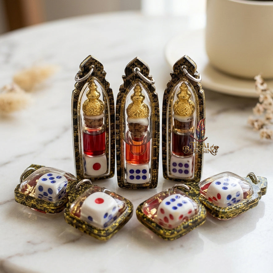 🎲 The Gambler’s Vanguard: Takrut Kan Panan & Lucky Dice Set – Luang Pu Kam Peng – The Ultimate Alchemical Engine for High-Stakes Victory and Infinite Wealth!