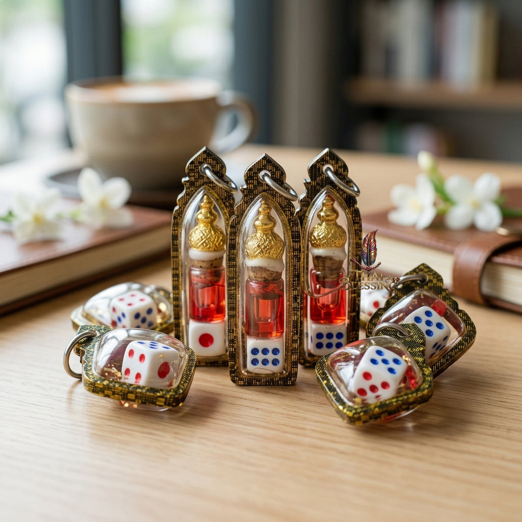 🎲 The Gambler’s Vanguard: Takrut Kan Panan & Lucky Dice Set – Luang Pu Kam Peng – The Ultimate Alchemical Engine for High-Stakes Victory and Infinite Wealth!