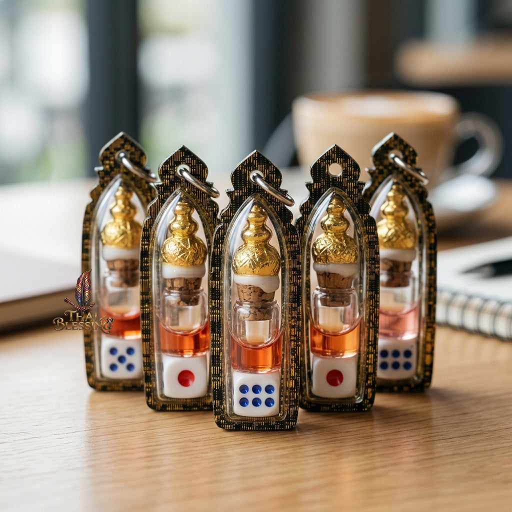 🎲 The Gambler’s Vanguard: Takrut Kan Panan & Lucky Dice Set – Luang Pu Kam Peng – The Ultimate Alchemical Engine for High-Stakes Victory and Infinite Wealth!