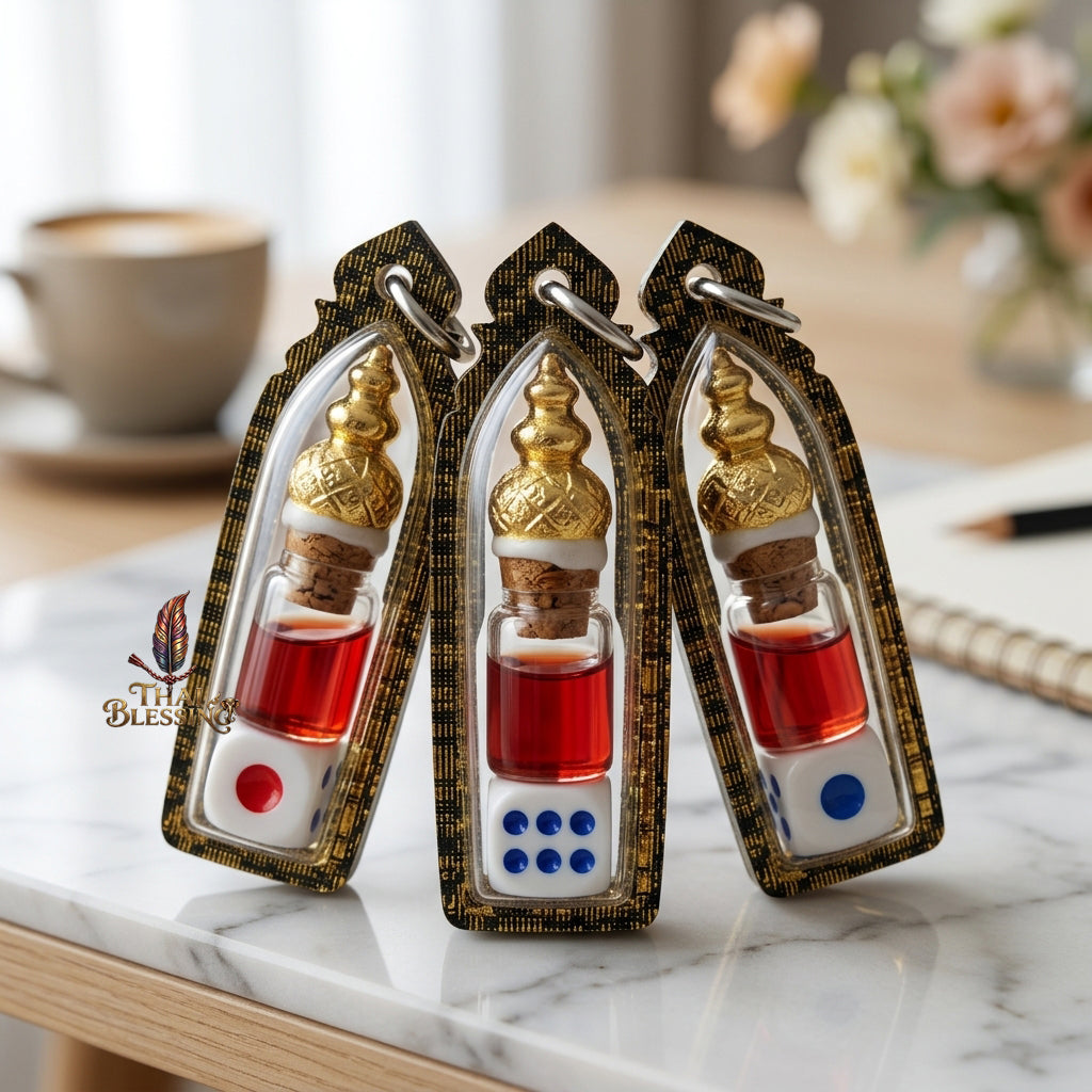 🎲 The Gambler’s Vanguard: Takrut Kan Panan & Lucky Dice Set – Luang Pu Kam Peng – The Ultimate Alchemical Engine for High-Stakes Victory and Infinite Wealth!