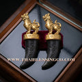 🦁 Sacred "Kiao Samlit" Singha Maha Chok: Authentic Thai Victory Bronze Lion of Fortune & Millionaire Abundance by Wat Traimit (2016)
