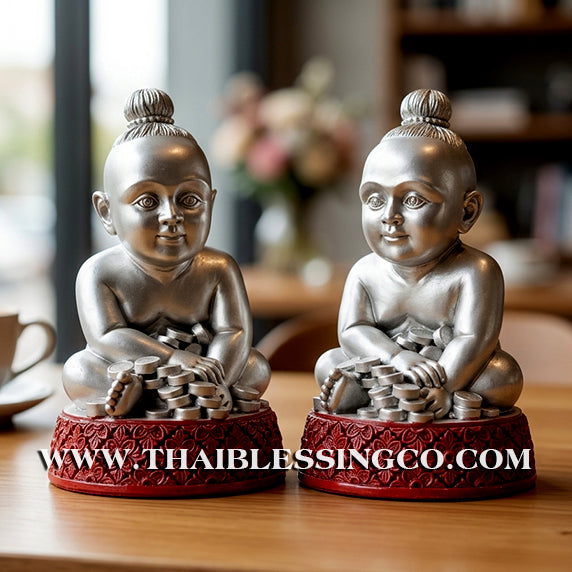 👦 Sacred "Kuman Thong" (The Golden Boy Spirit) – Prosperity Resin Altar Edition: Luang Por Klaew, Wat Ruang Wet Mongkhon (2014) – The Divine Engine for Commercial Dominance, Radiant Luck, and Unstoppable Life Elevation!